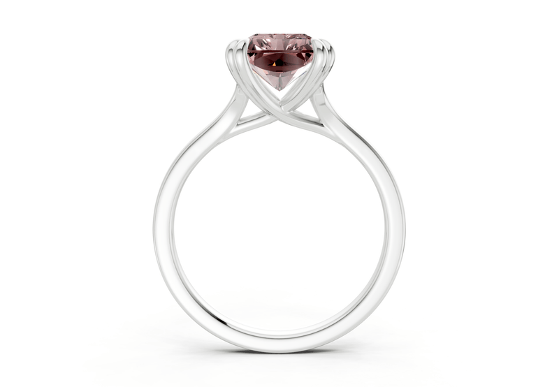 Dahlia Pink Diamond Solitaire Radiant Cut 1.8mm Engagement Ring - Ring Premier