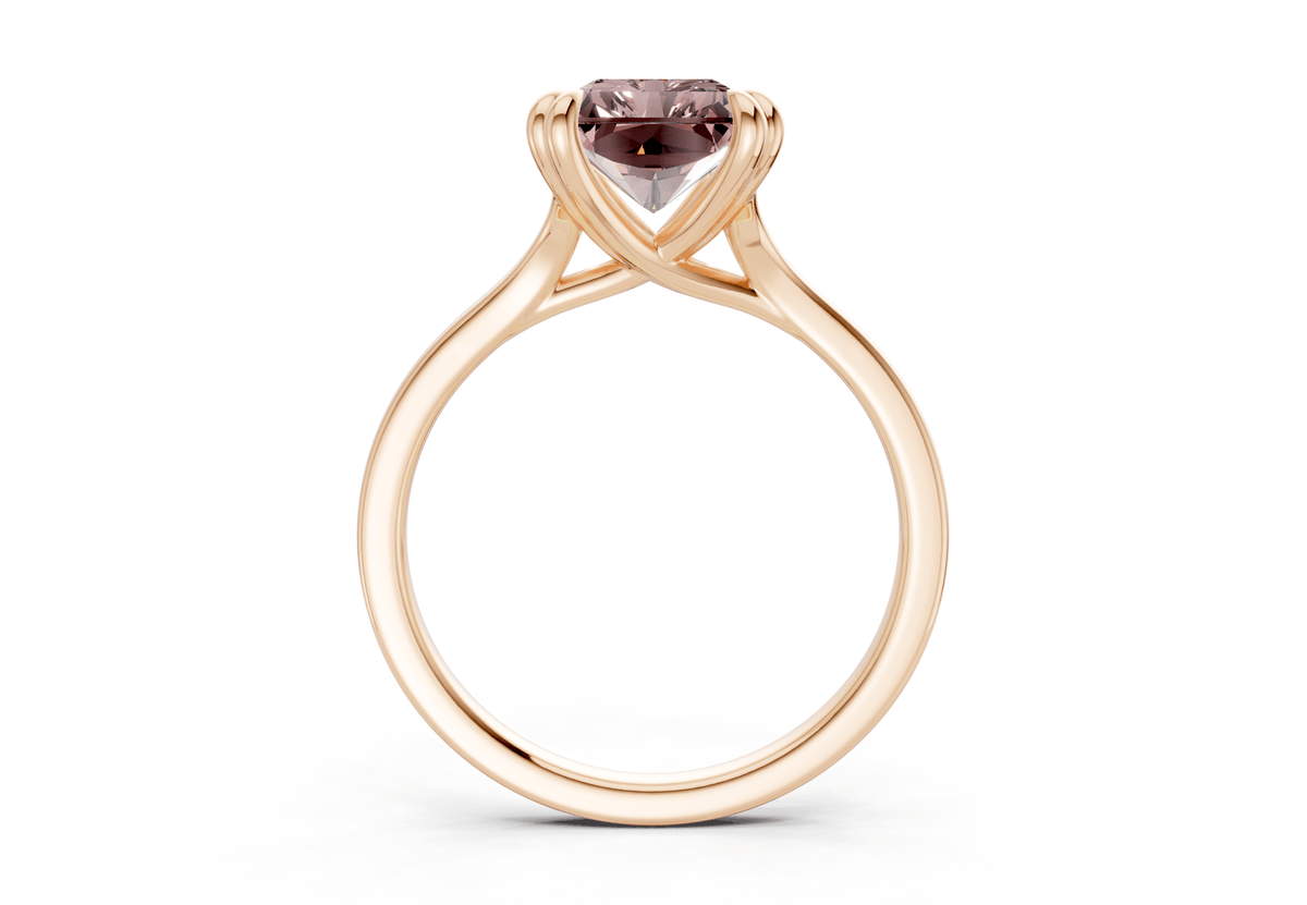 Dahlia Pink Diamond Solitaire Radiant Cut 1.8mm Engagement Ring