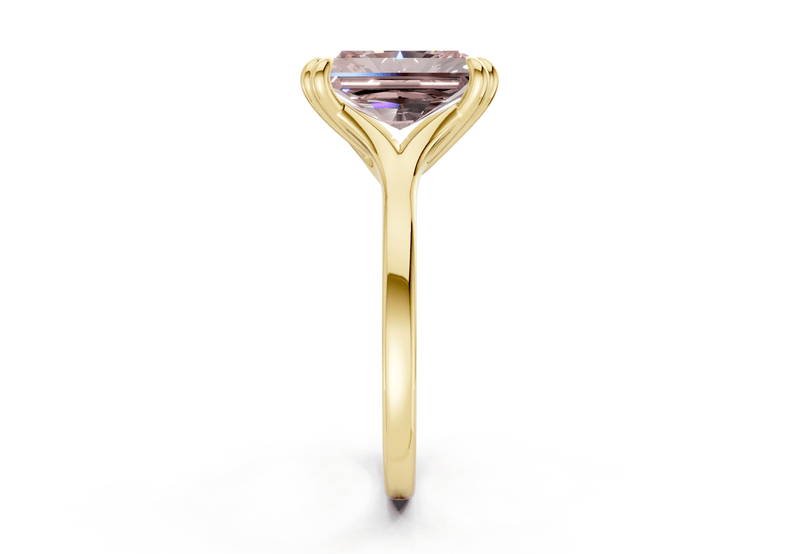 Dahlia Pink Diamond Solitaire Radiant Cut 1.8mm Engagement Ring - Ring Premier