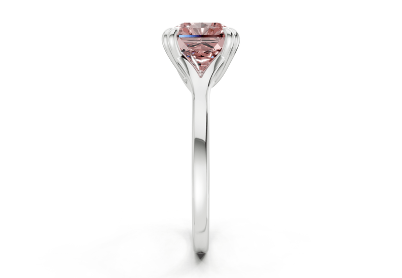Dahlia Pink Diamond Solitaire Radiant Squareuare Cut 1.8mm Engagement Ring - Ring Premier