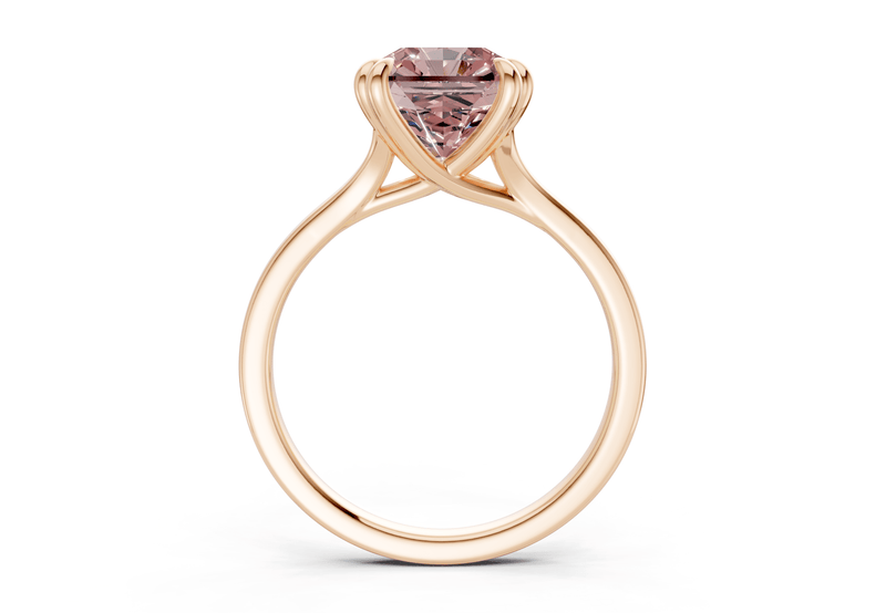 Dahlia Pink Diamond Solitaire Radiant Squareuare Cut 1.8mm Engagement Ring - Ring Premier