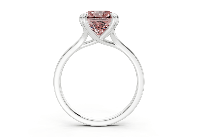 Dahlia Pink Diamond Solitaire Radiant Squareuare Cut 1.8mm Engagement Ring - Ring Premier