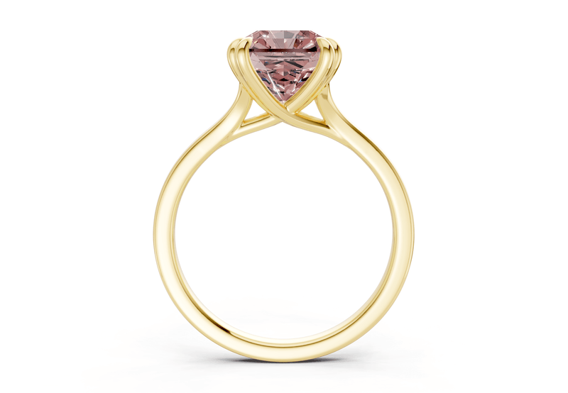 Dahlia Pink Diamond Solitaire Radiant Squareuare Cut 1.8mm Engagement Ring