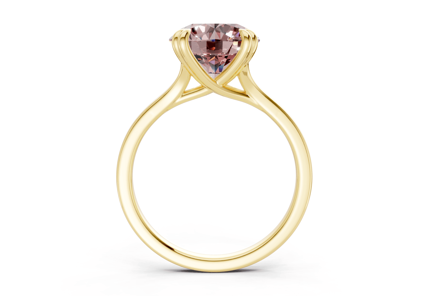 Dahlia Pink Diamond Solitaire Round Cut 1.8mm Engagement Ring - Ring Premier