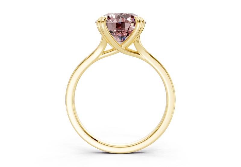 Dahlia Pink Diamond Solitaire Round Cut 1.8mm Engagement Ring