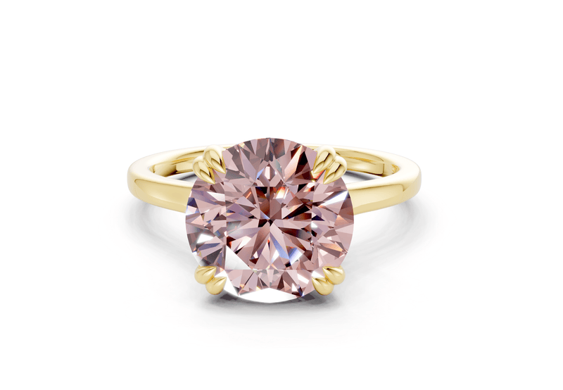 Dahlia Pink Diamond Solitaire Round Cut 1.8mm Engagement Ring