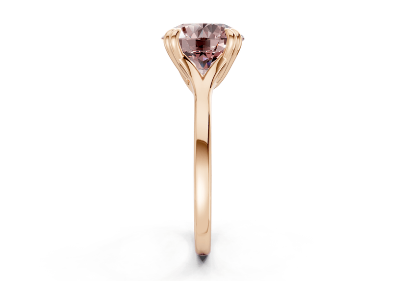 Dahlia Pink Diamond Solitaire Round Cut 1.8mm Engagement Ring - Ring Premier