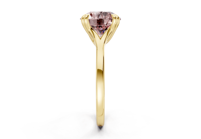 Dahlia Pink Diamond Solitaire Round Cut 1.8mm Engagement Ring - Ring Premier