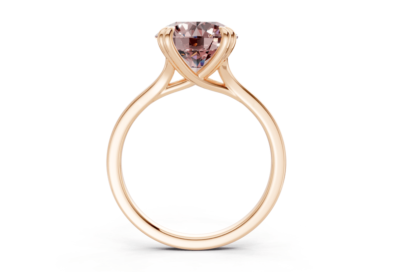 Dahlia Pink Diamond Solitaire Round Cut 1.8mm Engagement Ring - Ring Premier