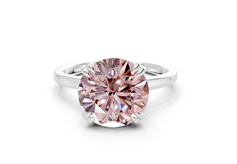 Dahlia Pink Diamond Solitaire Round Cut 1.8mm Engagement Ring - Ring Premier