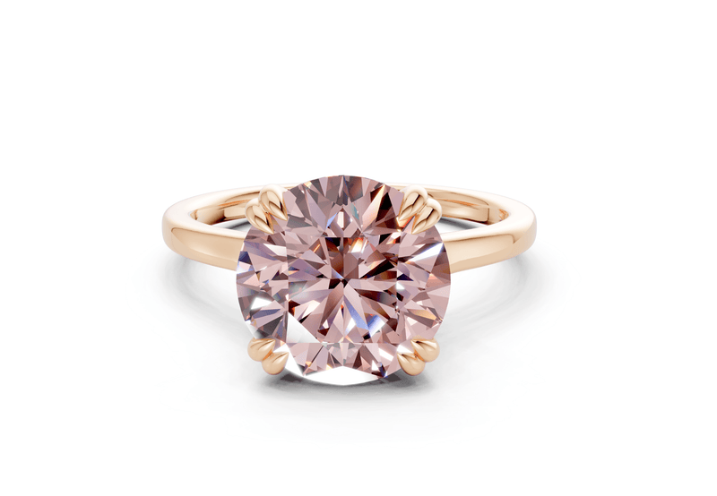 Dahlia Pink Diamond Solitaire Round Cut 1.8mm Engagement Ring - Ring Premier