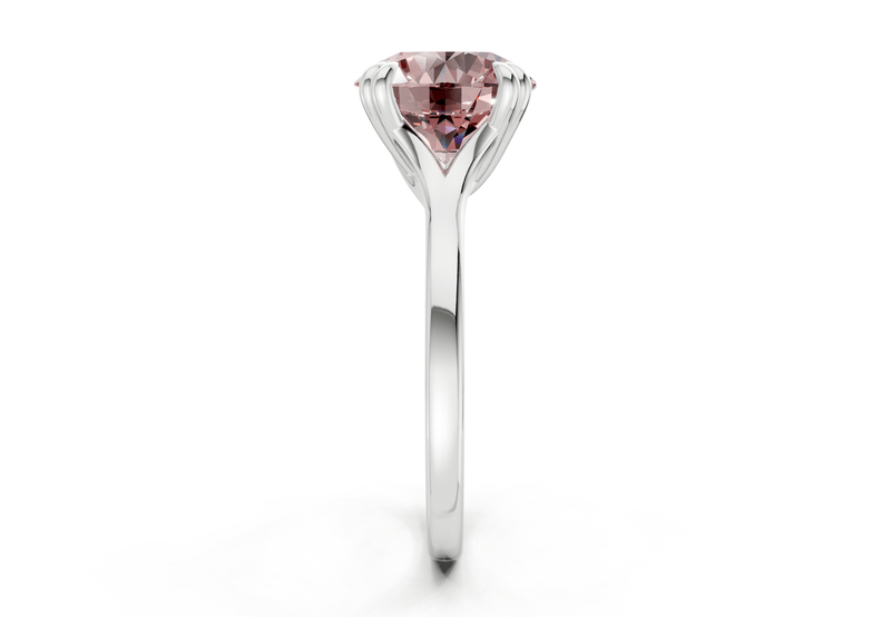 Dahlia Pink Diamond Solitaire Round Cut 1.8mm Engagement Ring - Ring Premier