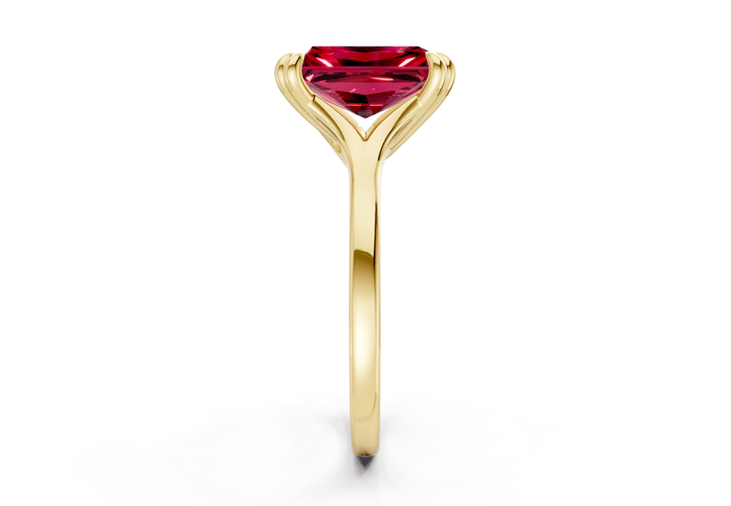 Dahlia Ruby Gemstone Solitaire Radiant Cut 1.8mm Engagement Ring - Ring Premier