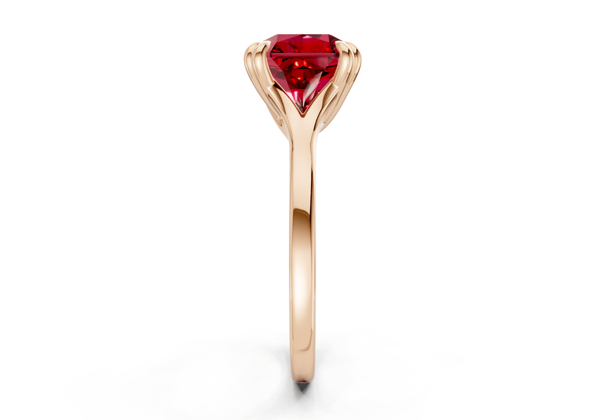 Dahlia Ruby Gemstone Solitaire Radiant Squareuare Cut 1.8mm Engagement Ring
