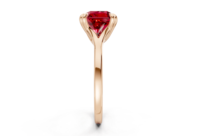 Dahlia Ruby Gemstone Solitaire Radiant Squareuare Cut 1.8mm Engagement Ring - Ring Premier