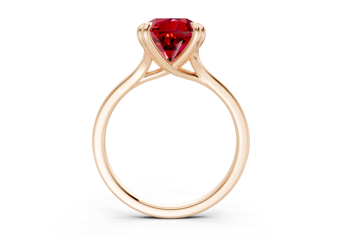 Dahlia Ruby Gemstone Solitaire Radiant Squareuare Cut 1.8mm Engagement Ring