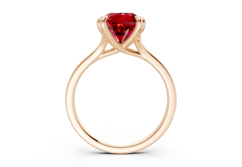 Dahlia Ruby Gemstone Solitaire Radiant Squareuare Cut 1.8mm Engagement Ring - Ring Premier
