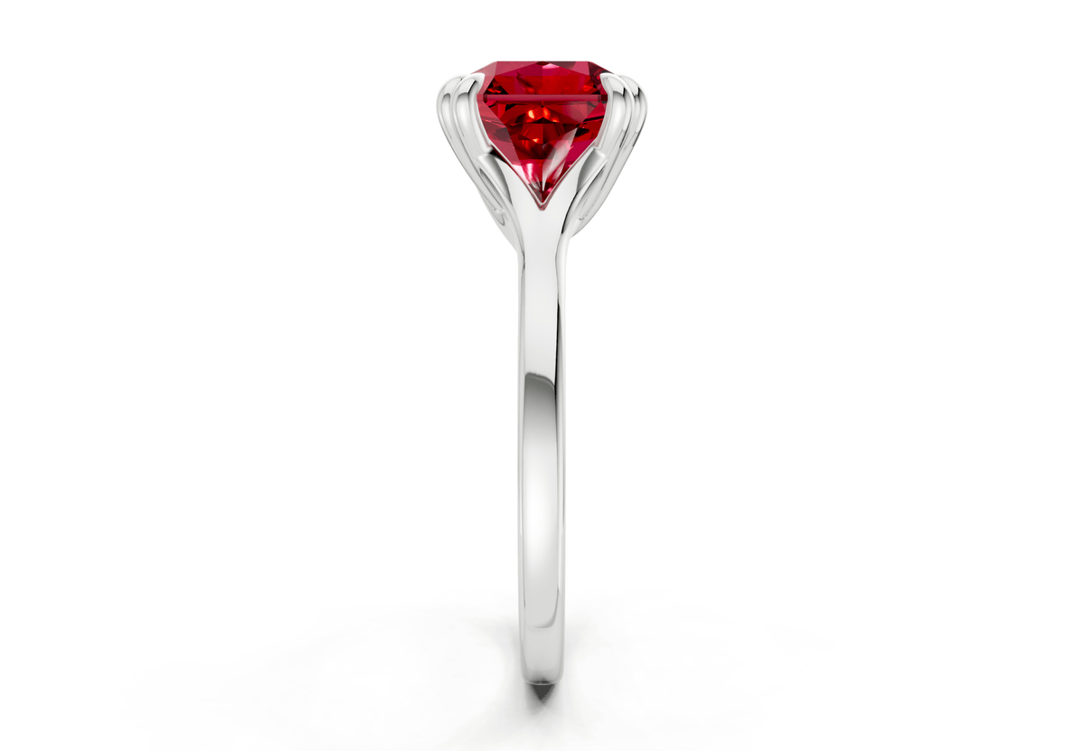 Dahlia Ruby Gemstone Solitaire Radiant Squareuare Cut 1.8mm Engagement Ring