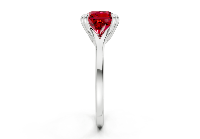 Dahlia Ruby Gemstone Solitaire Radiant Squareuare Cut 1.8mm Engagement Ring - Ring Premier
