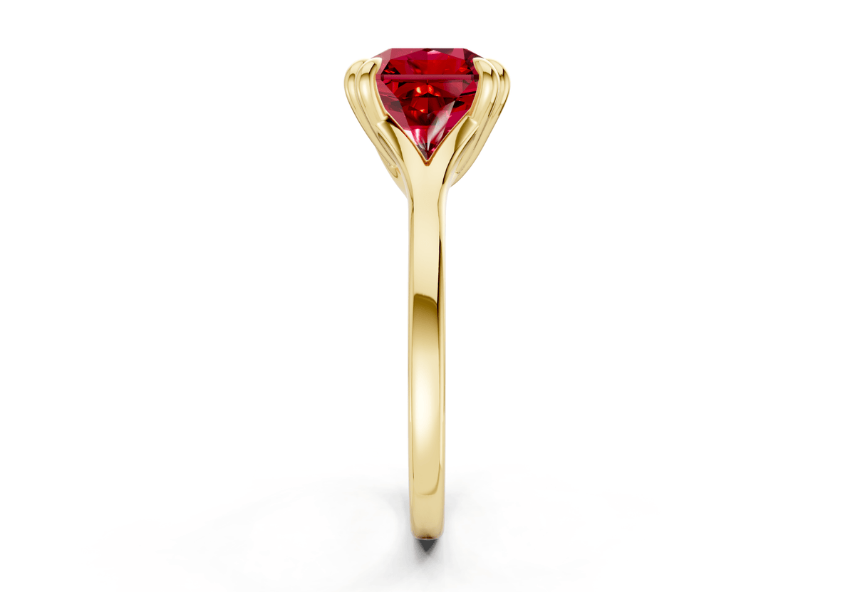 Dahlia Ruby Gemstone Solitaire Radiant Squareuare Cut 1.8mm Engagement Ring