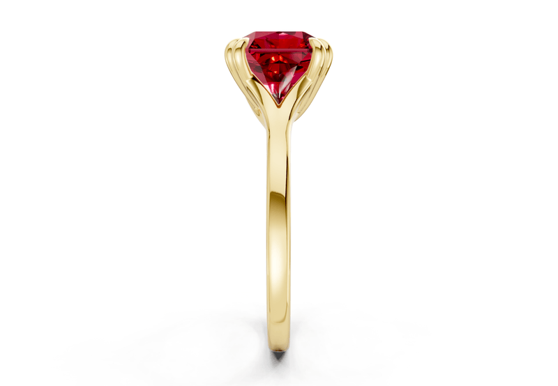 Dahlia Ruby Gemstone Solitaire Radiant Squareuare Cut 1.8mm Engagement Ring - Ring Premier