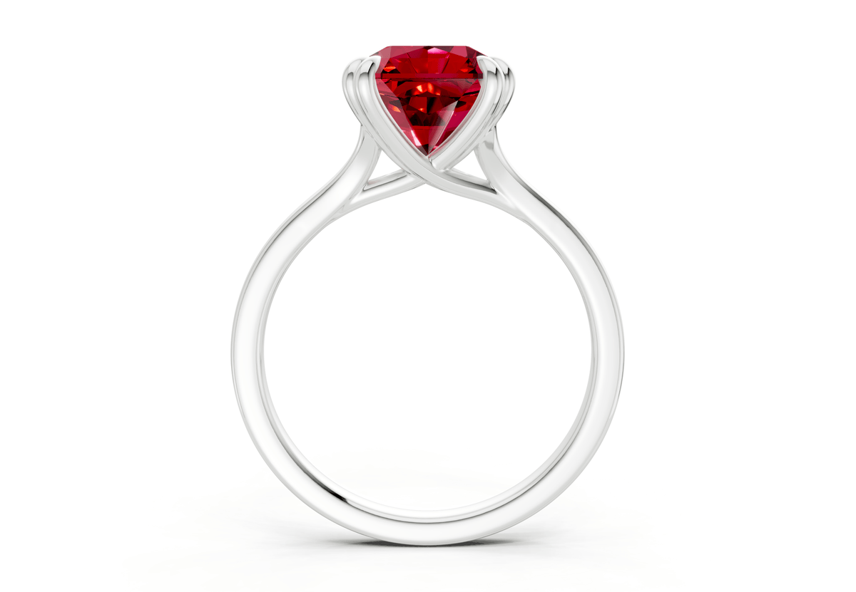 Dahlia Ruby Gemstone Solitaire Radiant Squareuare Cut 1.8mm Engagement Ring