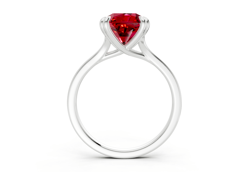 Dahlia Ruby Gemstone Solitaire Radiant Squareuare Cut 1.8mm Engagement Ring - Ring Premier