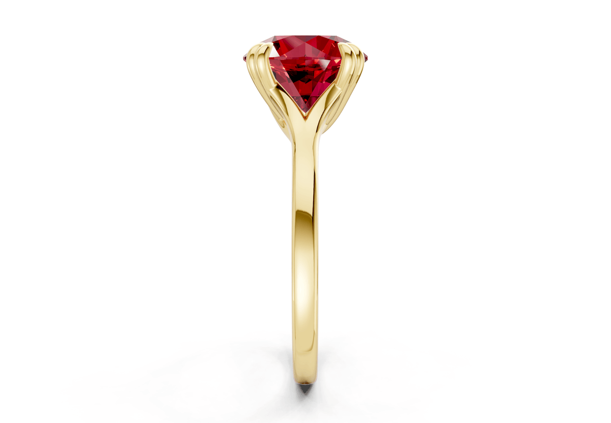 Dahlia Ruby Gemstone Solitaire Round Cut 1.8mm Engagement Ring