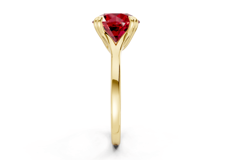 Dahlia Ruby Gemstone Solitaire Round Cut 1.8mm Engagement Ring - Ring Premier