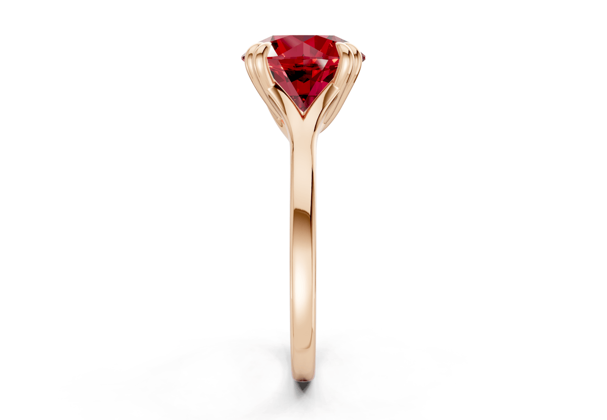 Dahlia Ruby Gemstone Solitaire Round Cut 1.8mm Engagement Ring