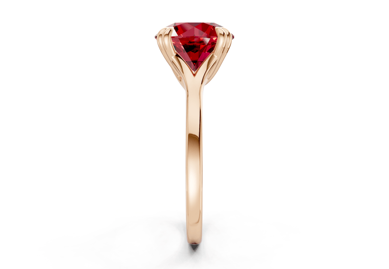 Dahlia Ruby Gemstone Solitaire Round Cut 1.8mm Engagement Ring - Ring Premier