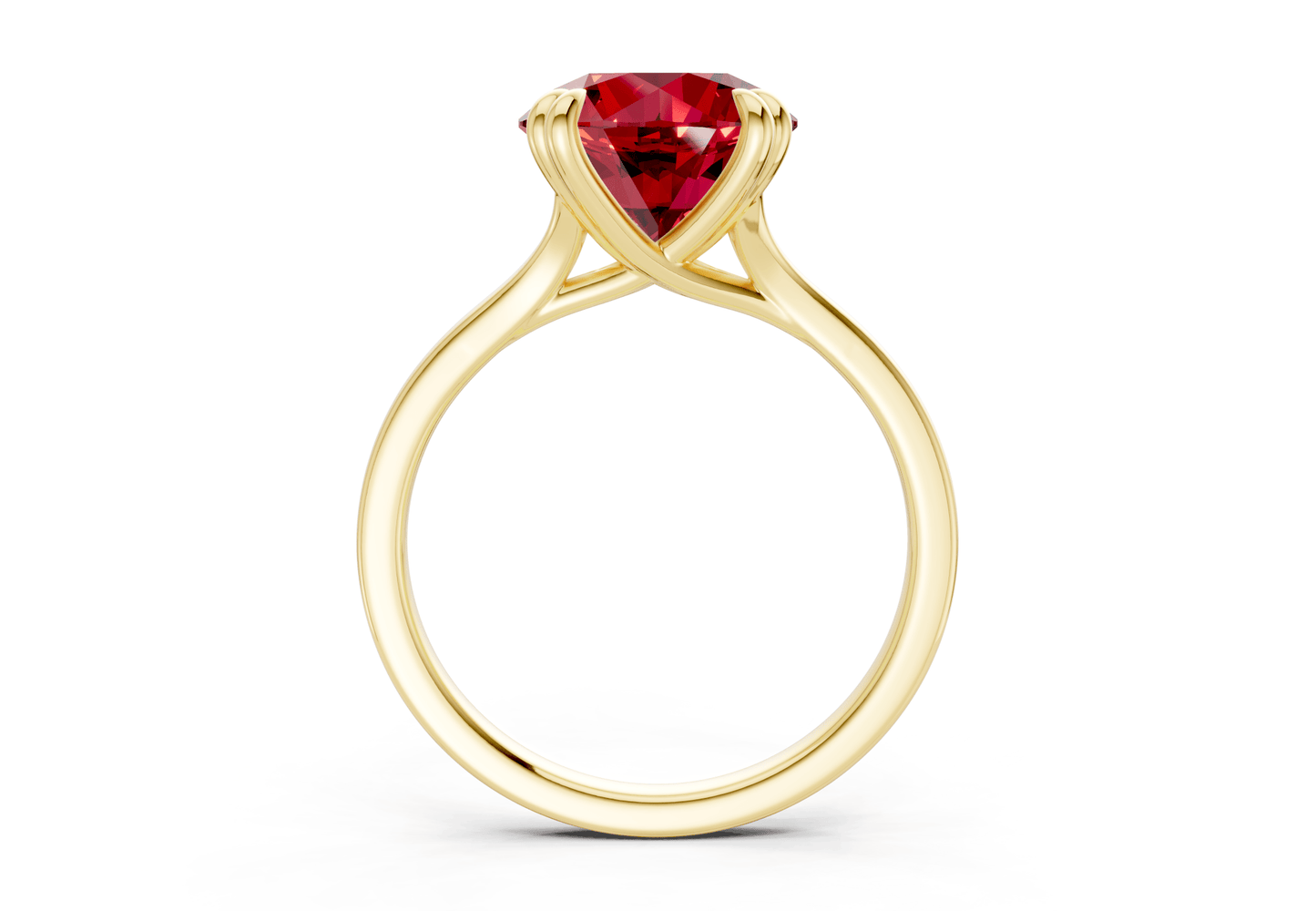 Dahlia Ruby Gemstone Solitaire Round Cut 1.8mm Engagement Ring - Ring Premier