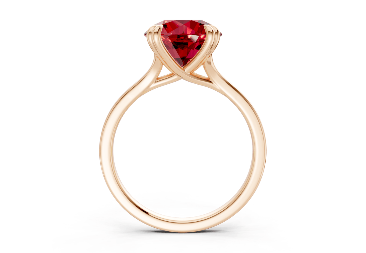 Dahlia Ruby Gemstone Solitaire Round Cut 1.8mm Engagement Ring