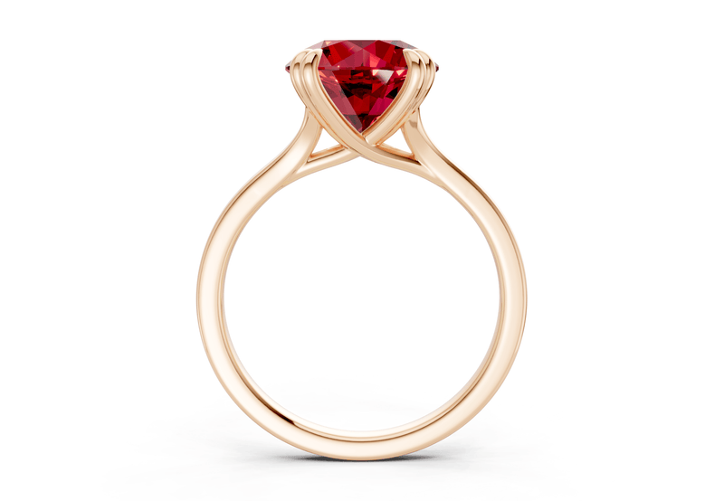 Dahlia Ruby Gemstone Solitaire Round Cut 1.8mm Engagement Ring - Ring Premier