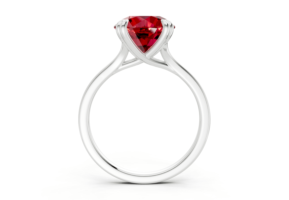 Dahlia Ruby Gemstone Solitaire Round Cut 1.8mm Engagement Ring