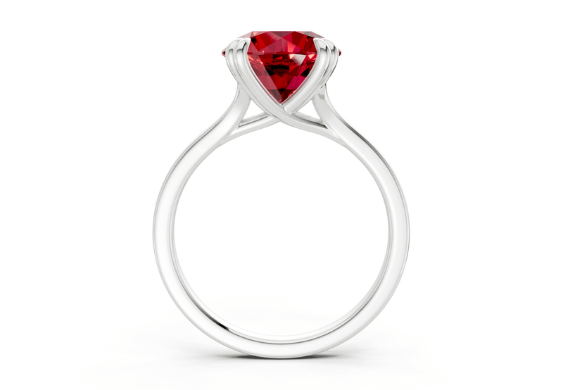 Dahlia Ruby Gemstone Solitaire Round Cut 1.8mm Engagement Ring - Ring Premier