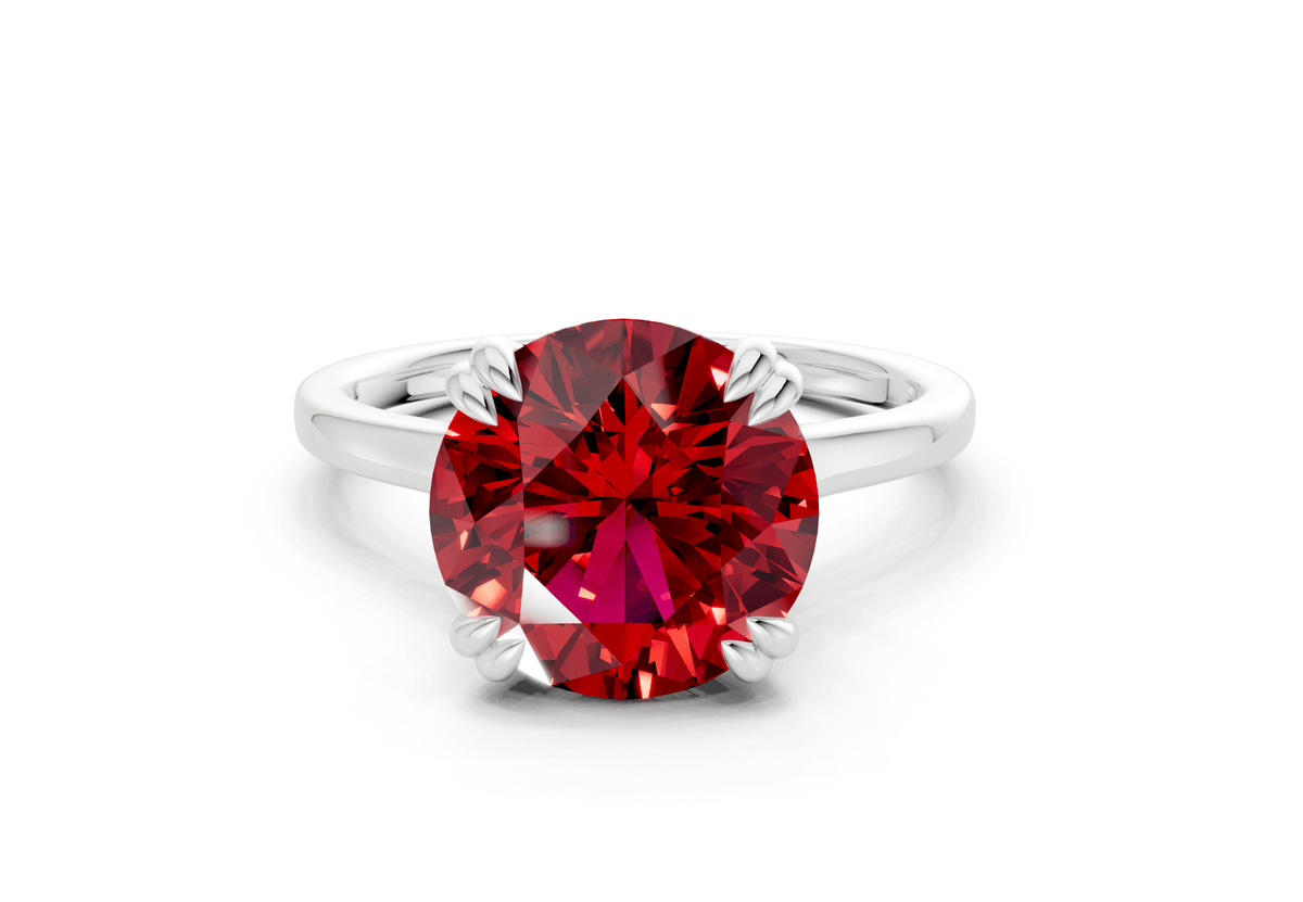 Dahlia Ruby Gemstone Solitaire Round Cut 1.8mm Engagement Ring