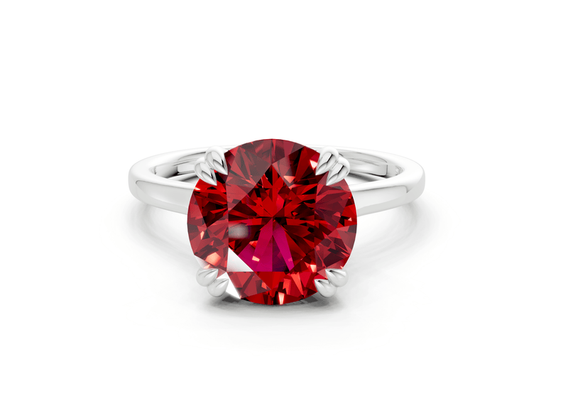 Dahlia Ruby Gemstone Solitaire Round Cut 1.8mm Engagement Ring - Ring Premier