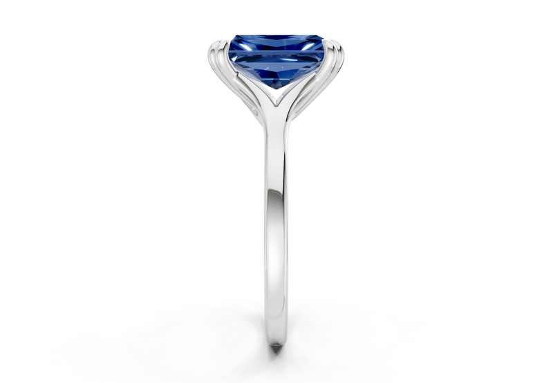 Dahlia Sapphire Gemstone Solitaire Radiant Cut 1.8mm Engagement Ring - Ring Premier