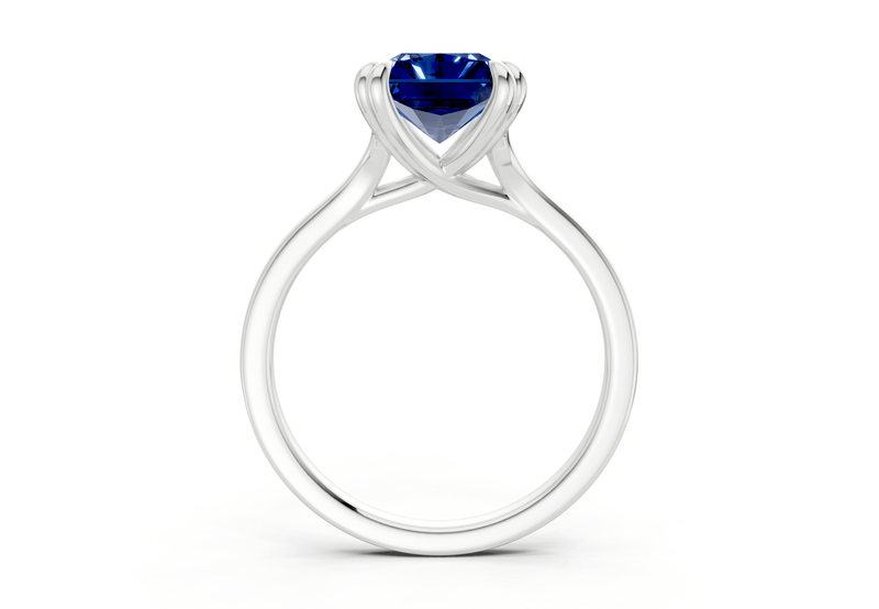 Dahlia Sapphire Gemstone Solitaire Radiant Cut 1.8mm Engagement Ring - Ring Premier