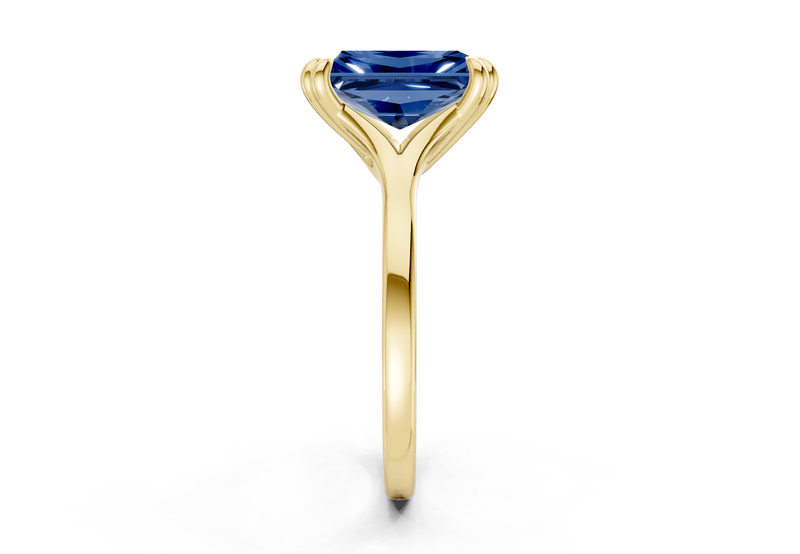 Dahlia Sapphire Gemstone Solitaire Radiant Cut 1.8mm Engagement Ring - Ring Premier
