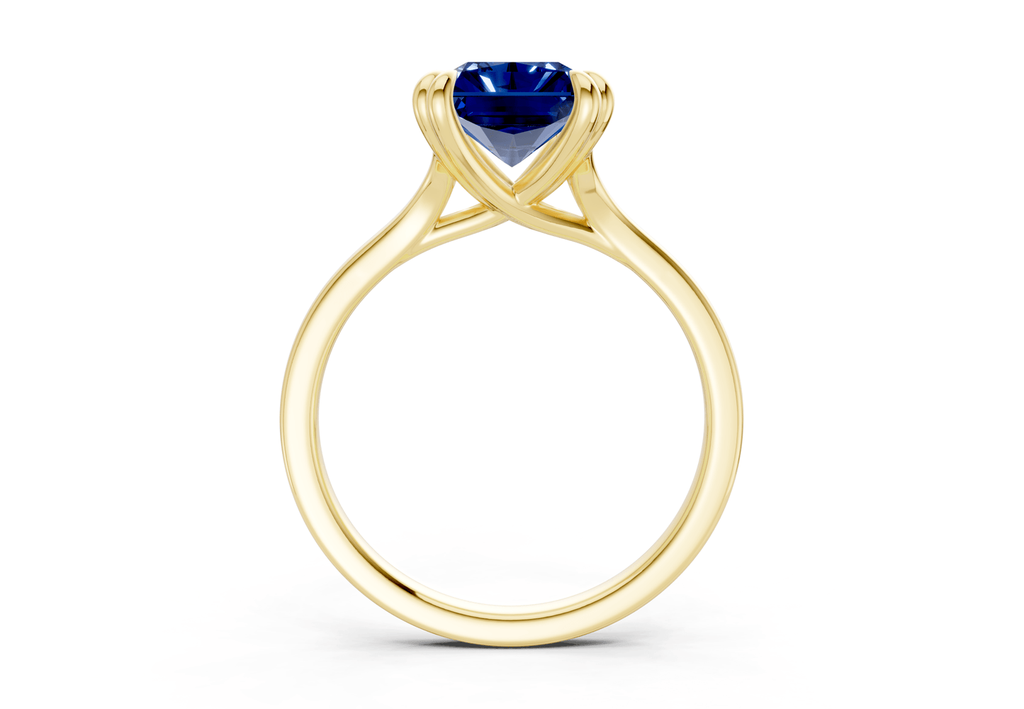 Dahlia Sapphire Gemstone Solitaire Radiant Cut 1.8mm Engagement Ring - Ring Premier