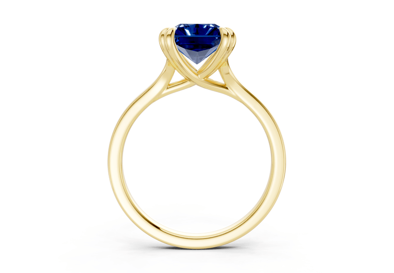 Dahlia Sapphire Gemstone Solitaire Radiant Cut 1.8mm Engagement Ring