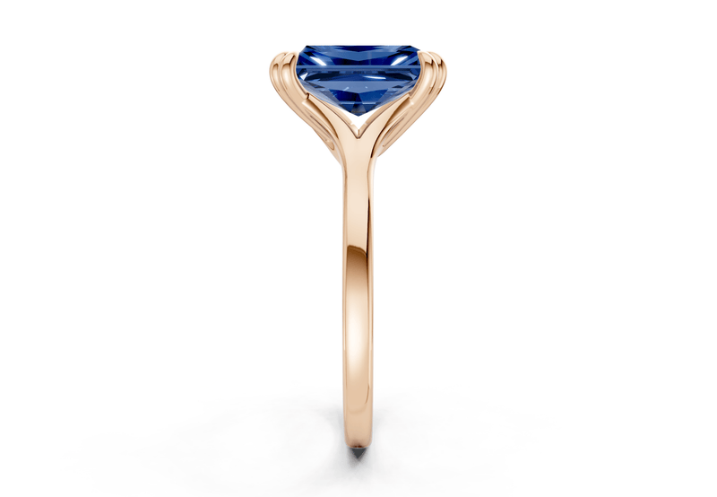 Dahlia Sapphire Gemstone Solitaire Radiant Cut 1.8mm Engagement Ring - Ring Premier