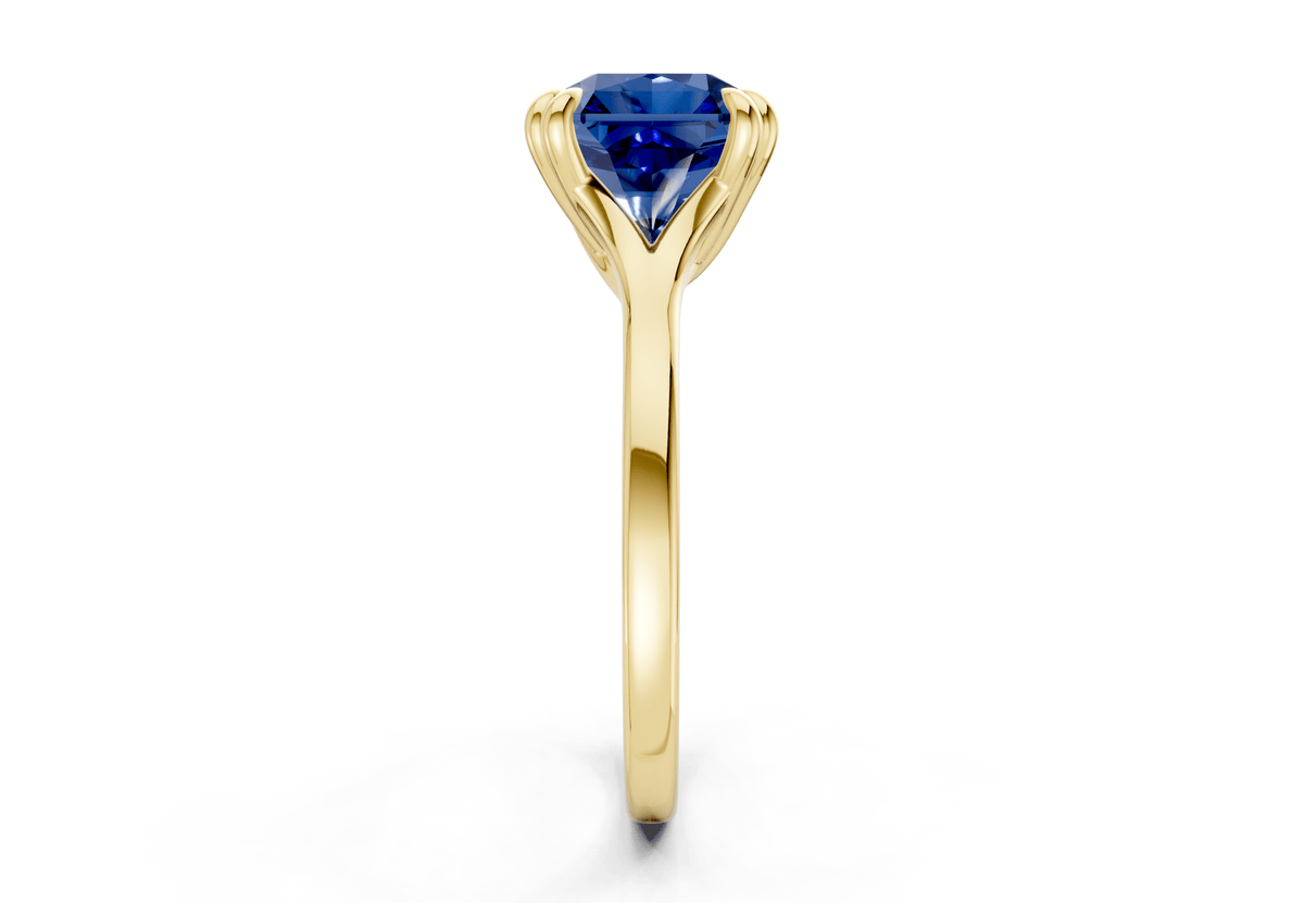 Dahlia Sapphire Gemstone Solitaire Radiant Squareuare Cut 1.8mm Engagement Ring