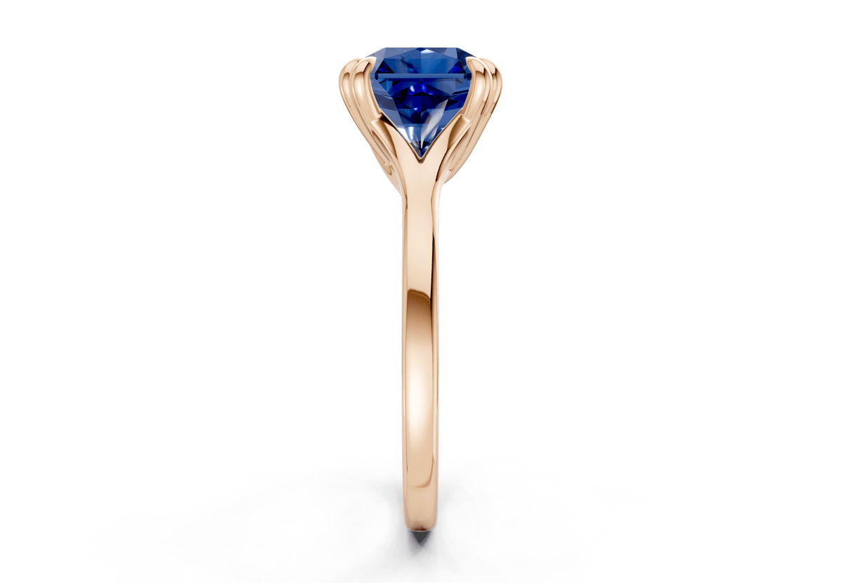Dahlia Sapphire Gemstone Solitaire Radiant Squareuare Cut 1.8mm Engagement Ring