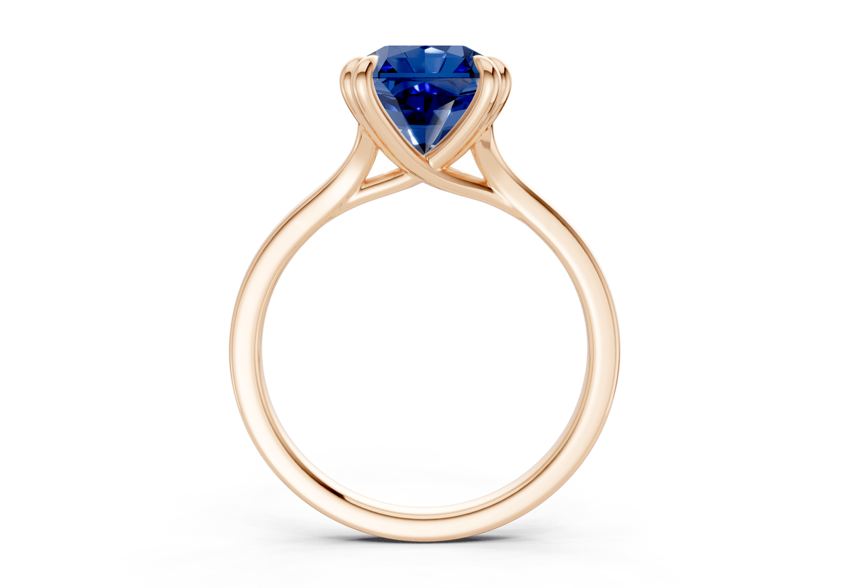 Dahlia Sapphire Gemstone Solitaire Radiant Squareuare Cut 1.8mm Engagement Ring