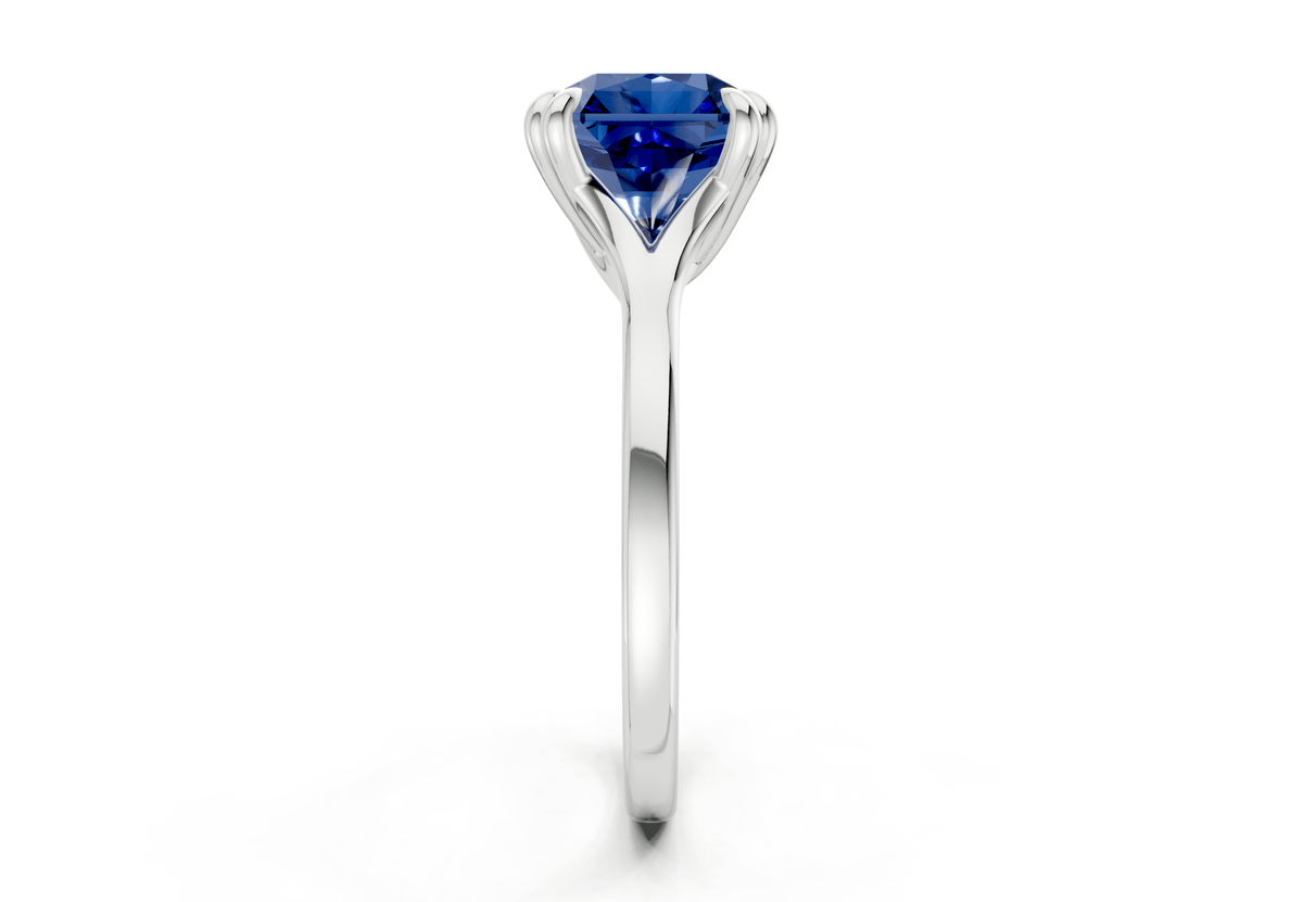 Dahlia Sapphire Gemstone Solitaire Radiant Squareuare Cut 1.8mm Engagement Ring