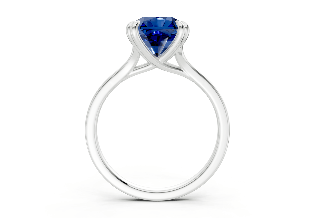 Dahlia Sapphire Gemstone Solitaire Radiant Squareuare Cut 1.8mm Engagement Ring