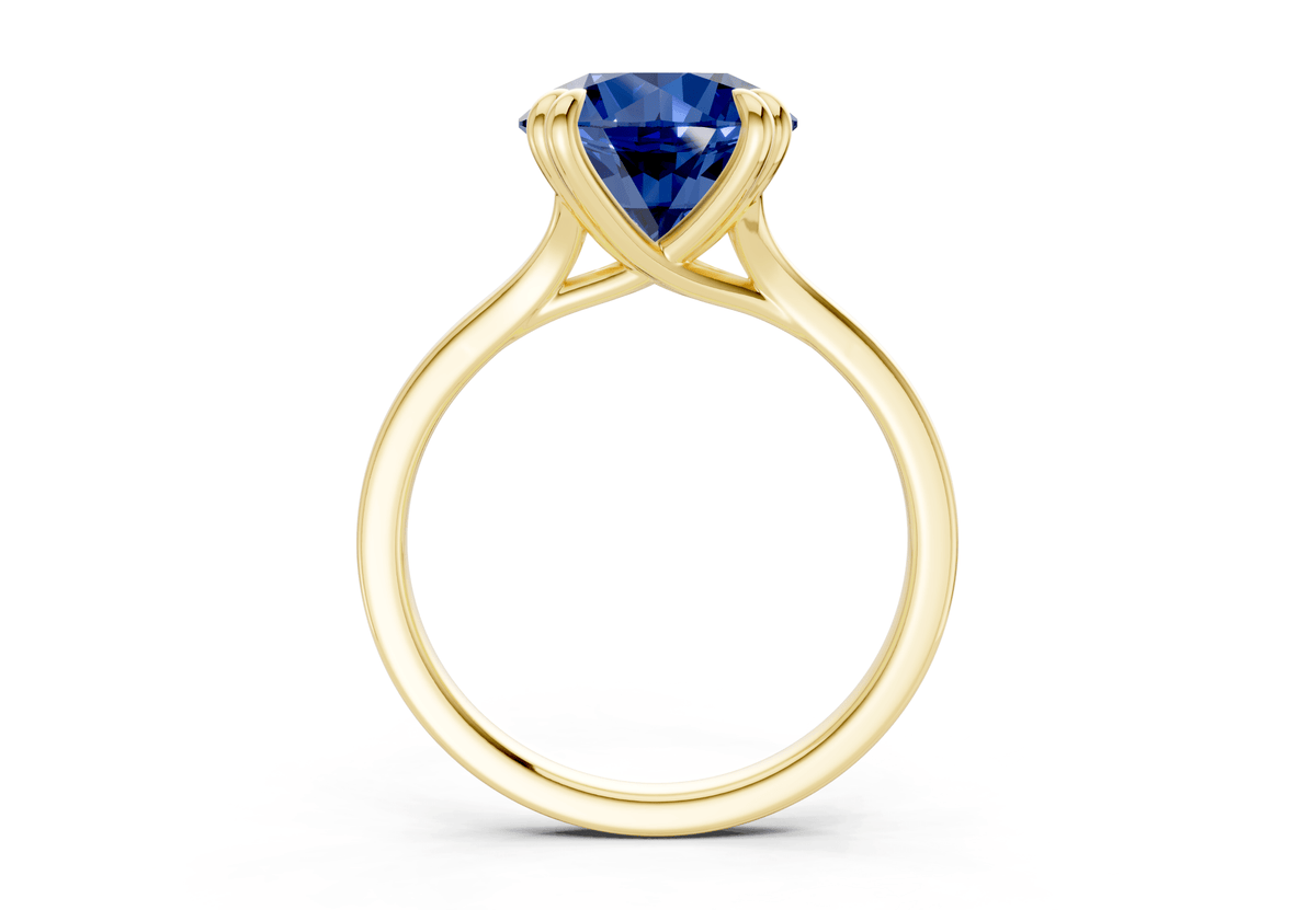 Dahlia Sapphire Gemstone Solitaire Round Cut 1.8mm Engagement Ring
